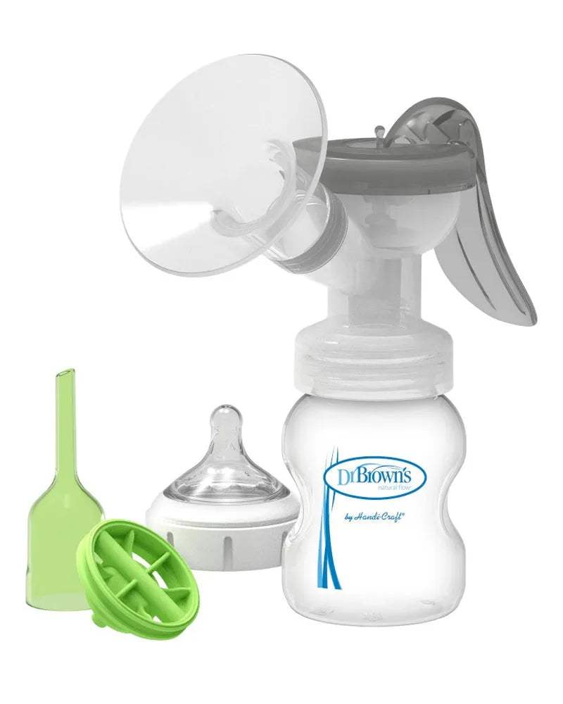 Dr. Brown's Tire-lait Manuel avec Protection en Silicone SoftShape™ et Biberon à Col Large 150ml - Dr. Brown's - Tire-Lait Manuels pour bébé Maroc -www.babyboss.ma