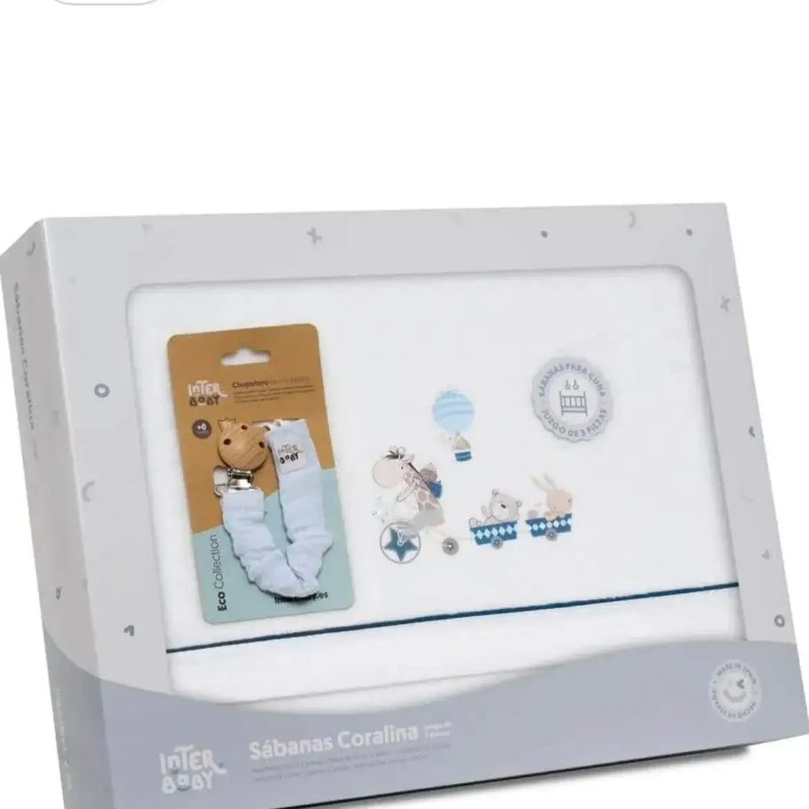 Draps berceau girafe BOW 100% Coton Interbaby - Interbaby - pour bébé Maroc -www.babyboss.ma