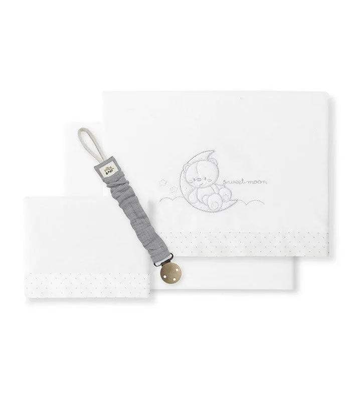 Draps de berceau SWEET MOON 100% Coton Interbaby - Interbaby - pour bébé Maroc -www.babyboss.ma