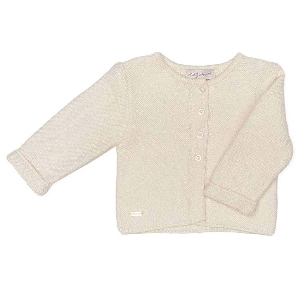 Ecru Knitted Cardigan - Andywawa - Cardigans & Sweaters pour bébé Maroc -www.babyboss.ma