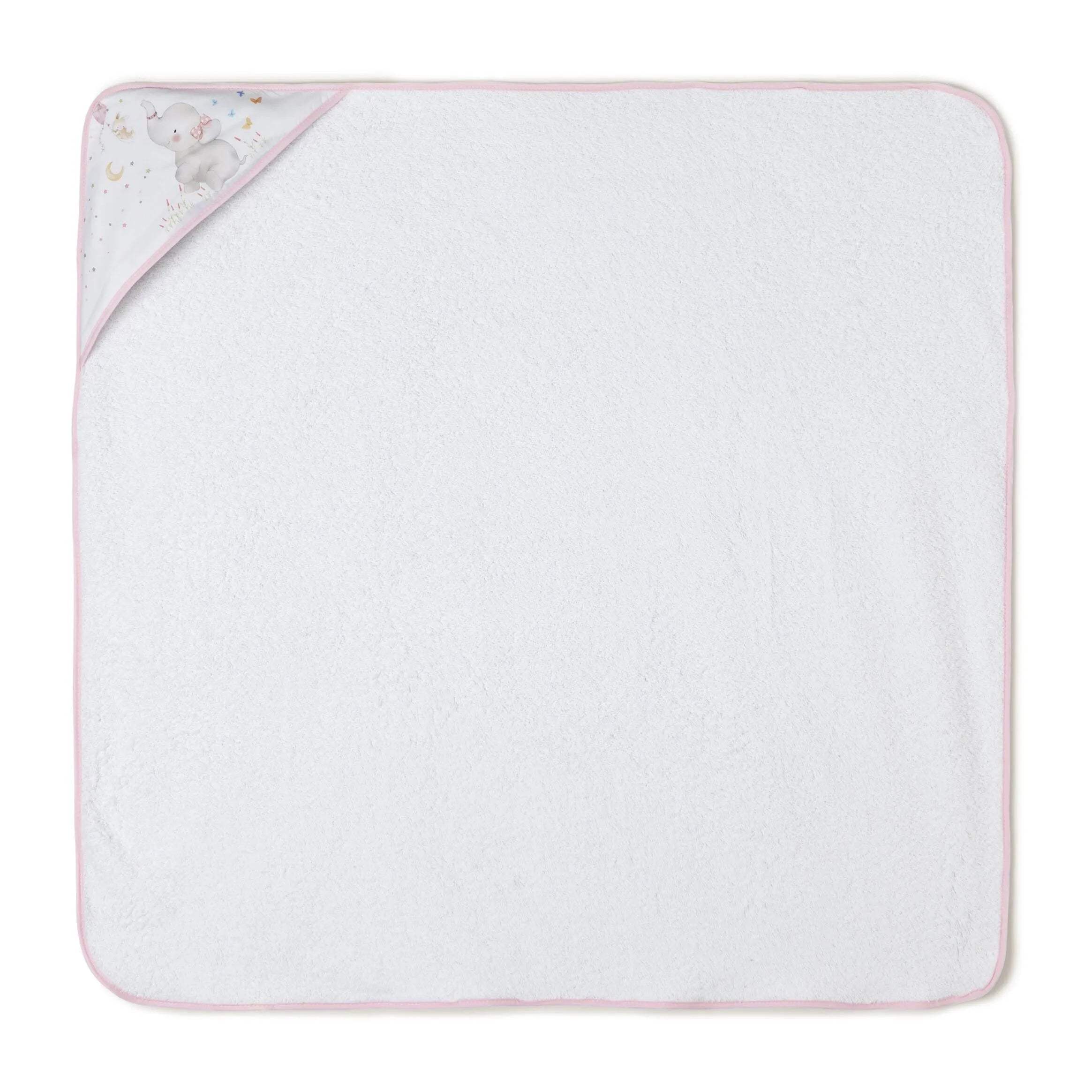 Ensemble Cape de Bain et Dou Dou Bco/Éléphant Rose - Interbaby - pour bébé Maroc -www.babyboss.ma