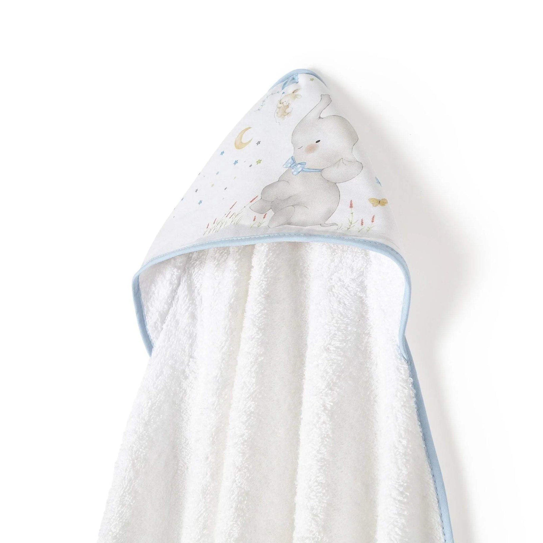 Ensemble Cape de Bain et Dou Dou Éléphant Bco/Bleu - Interbaby - pour bébé Maroc -www.babyboss.ma