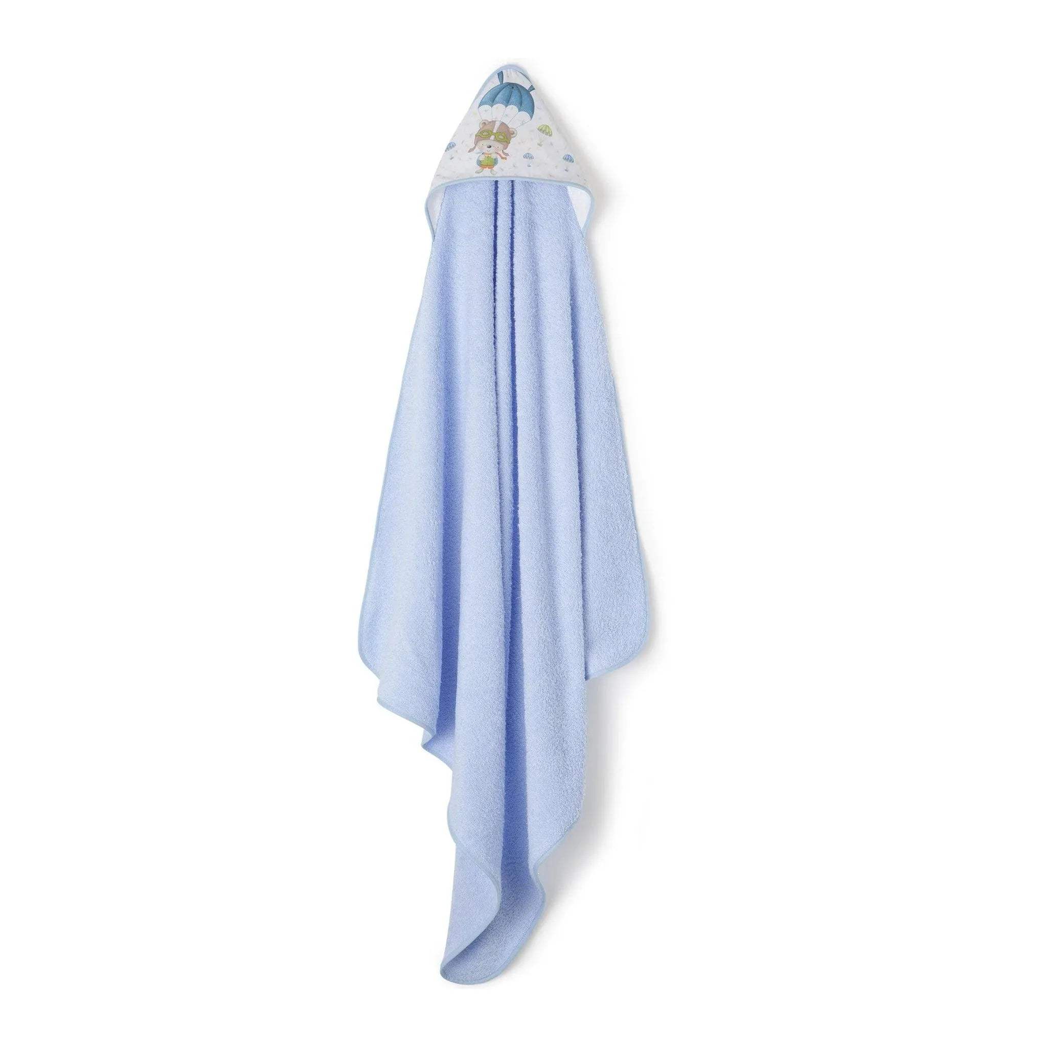 Ensemble Cape de Bain Parachutiste Bleu et Dou Dou - Interbaby - pour bébé Maroc -www.babyboss.ma