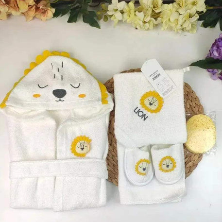 Ensemble sortie de bain pour bébé motif lion-Bebitof - Bebitof - pour bébé Maroc -www.babyboss.ma