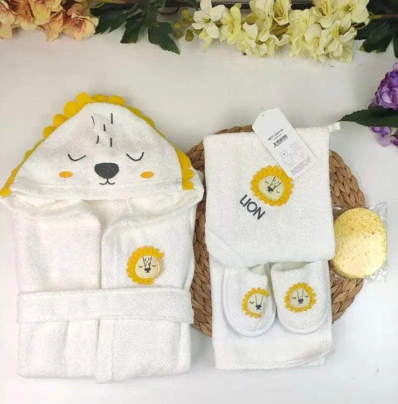 Ensemble sortie de bain pour bébé motif lion-Bebitof - Bebitof - pour bébé Maroc -www.babyboss.ma