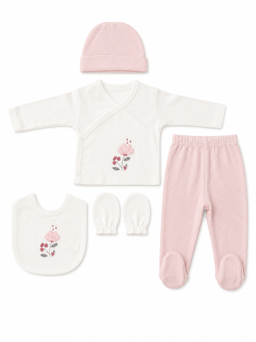 Ensemble naissance 5 pieces en coton 0-3 mois