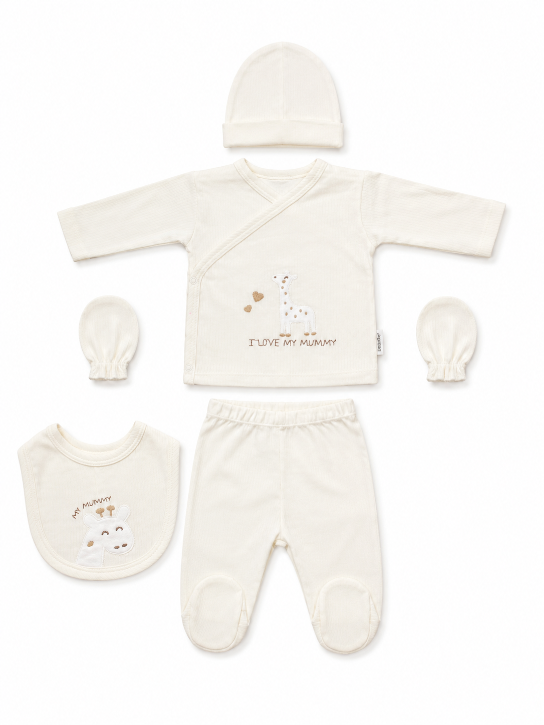 Ensemble naissance 5 pieces en coton 0-3 mois