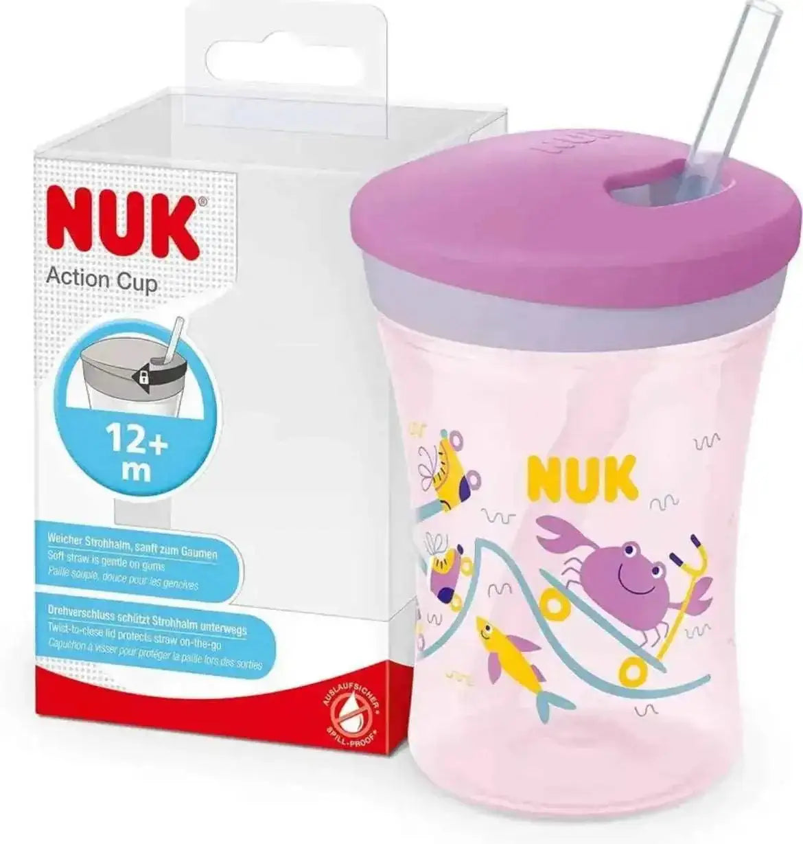 Evolution Action Cup 230ml NUK 12M+ - mauve - NUK - Tasses pour bébé Maroc -www.babyboss.ma
