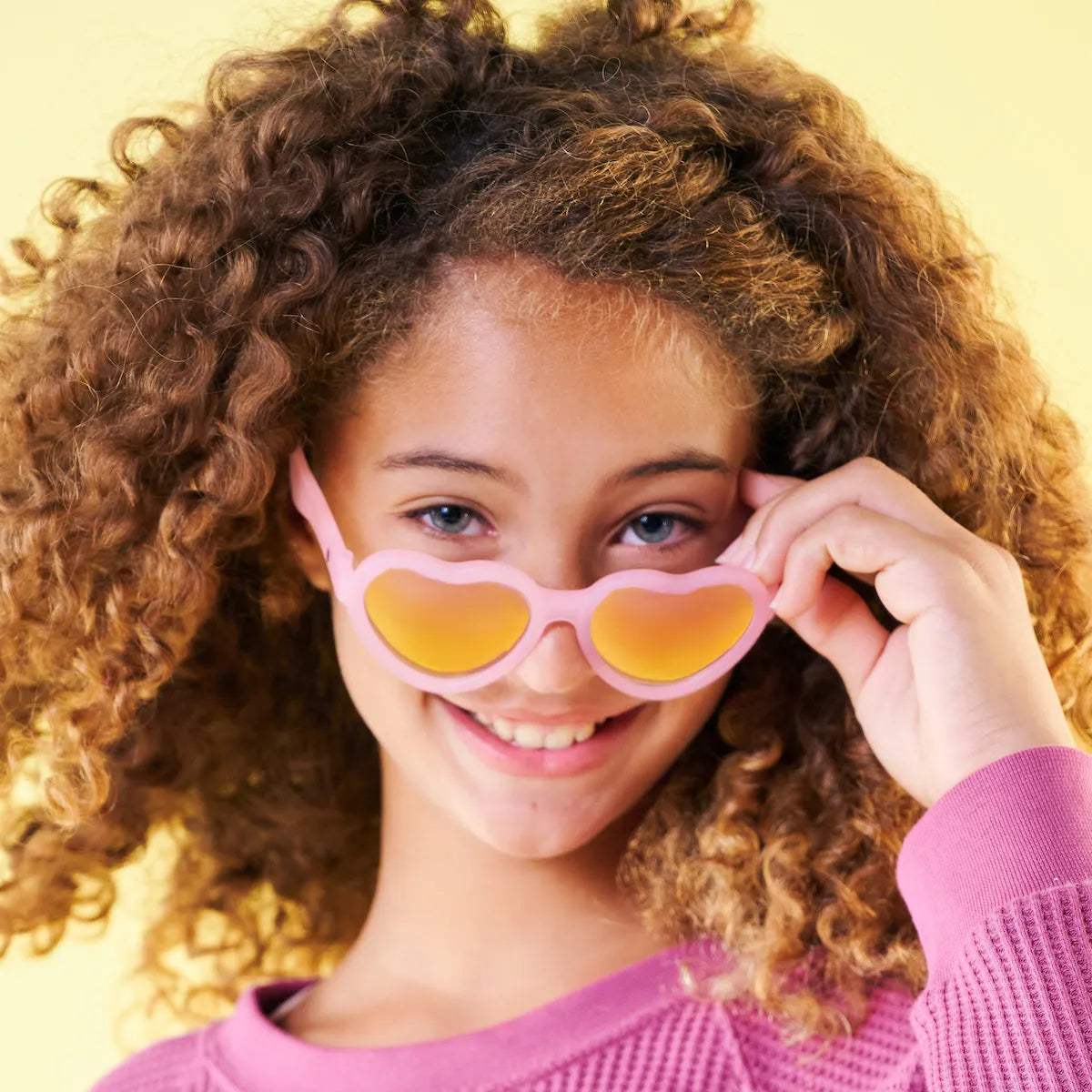 Lunettes de Soleil Babiators - Frosted Pink Heart | Purple Polarized Mirrored Lenses - Babiators Sunglasses - Sunglasses pour bébé Maroc -www.babyboss.ma