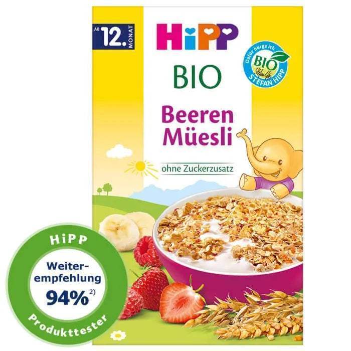 Hipp Bio céréale framboise fraise 12 mois + (200 g) - Babyboss.ma - pour bébé Maroc -www.babyboss.ma
