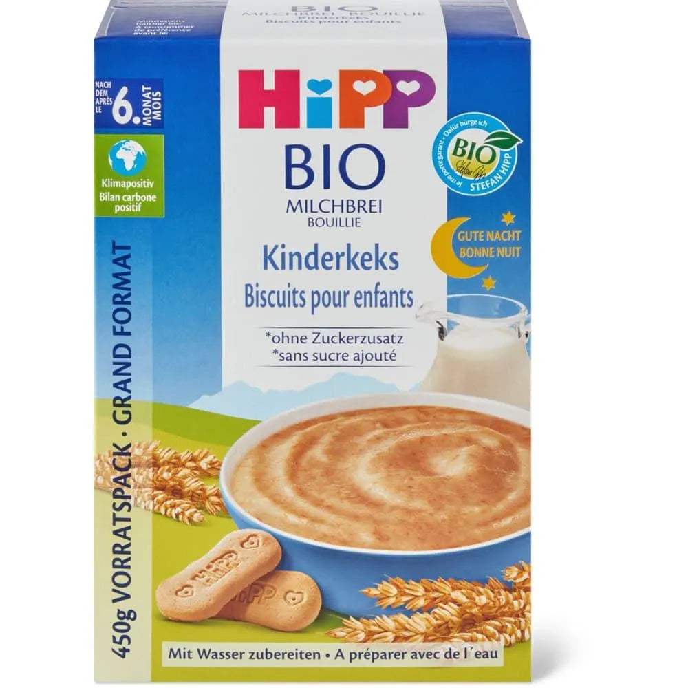 HiPP Bio Kacha au Lait Bonne Nuit 450G Semoule biscuit voine 6mois+ - Hipp - pour bébé Maroc -www.babyboss.ma