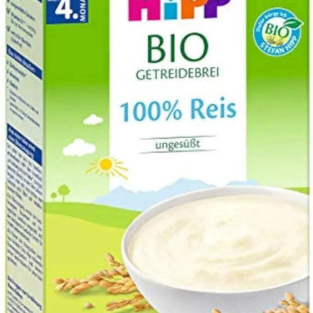 Hipp Bouillie de céréales bio 100% riz, sans gluten, après le 4e mois 200g - Hipp - pour bébé Maroc -www.babyboss.ma
