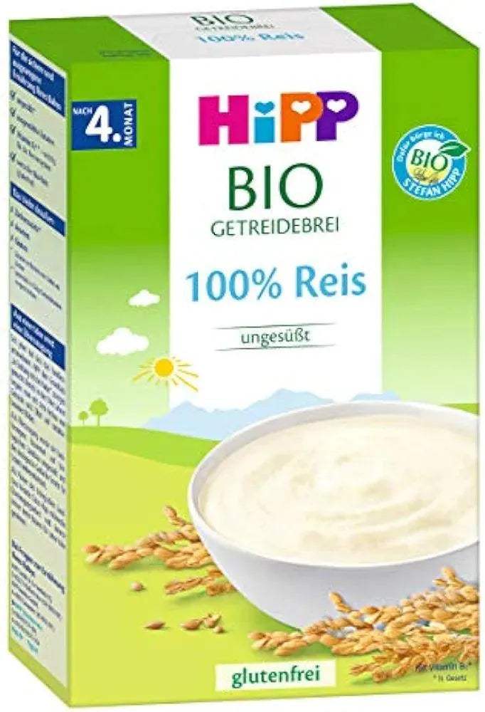 Hipp Bouillie de céréales bio 100% riz, sans gluten, après le 4e mois 200g - Hipp - pour bébé Maroc -www.babyboss.ma