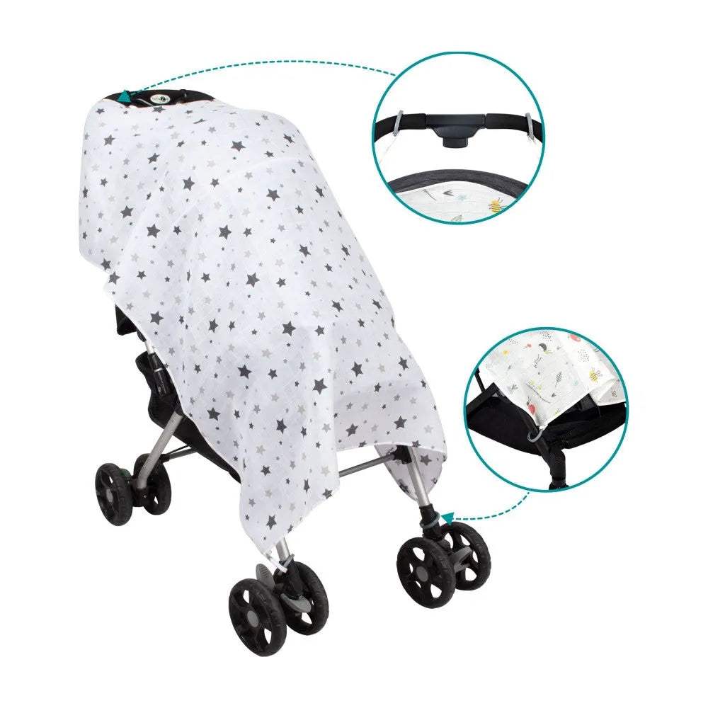 Housse de poussette en mousseline - sevibebe - pour bébé Maroc -www.babyboss.ma