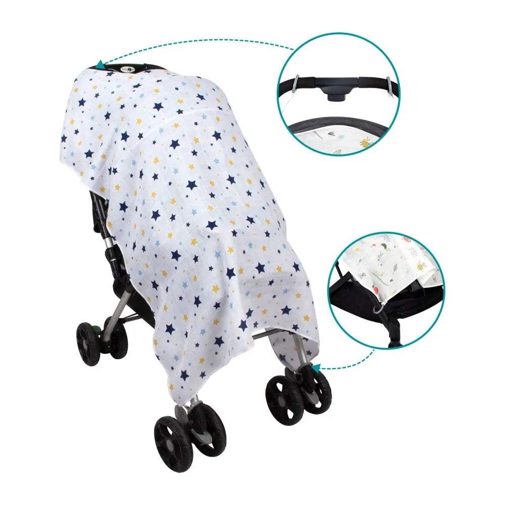 Housse de poussette en mousseline - sevibebe - pour bébé Maroc -www.babyboss.ma