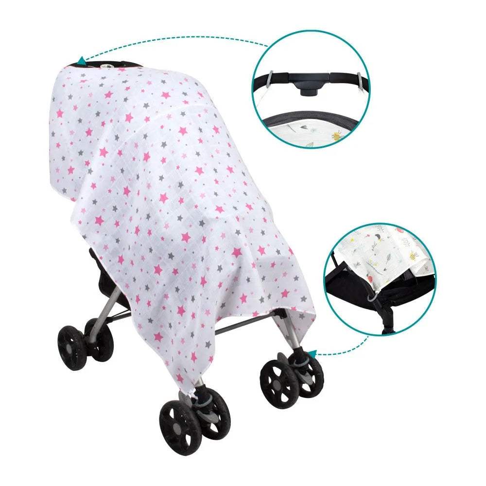 Housse de poussette en mousseline - sevibebe - pour bébé Maroc -www.babyboss.ma