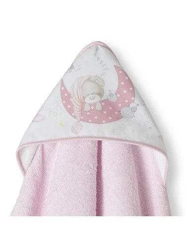 Interbaby cap de bain 100cm×100cm et bavoir en rose - Interbaby - pour bébé Maroc -www.babyboss.ma