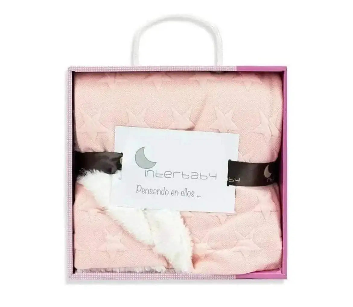 Interbaby Couverture Etoile junior 80 x 110 cm polaire rose - Interbaby - pour bébé Maroc -www.babyboss.ma