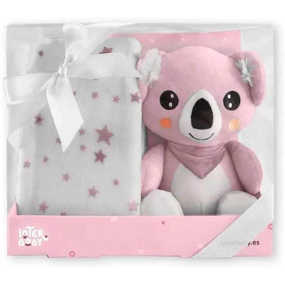 Interbaby Couverture + Peluche Koala Rose - Interbaby - Couvertures pour bébé Maroc -www.babyboss.ma