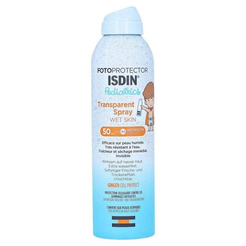 ISDIN SPRAY TRANSPARENT SPF50 FOTOPROTECTOR PEDIATRICS WET SKIN 250ML ISDIN - Isdin - pour bébé Maroc -www.babyboss.ma