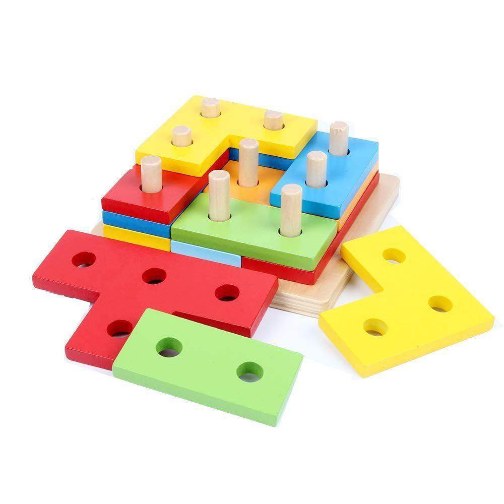 Lego en bois - flash - pour bébé Maroc -www.babyboss.ma