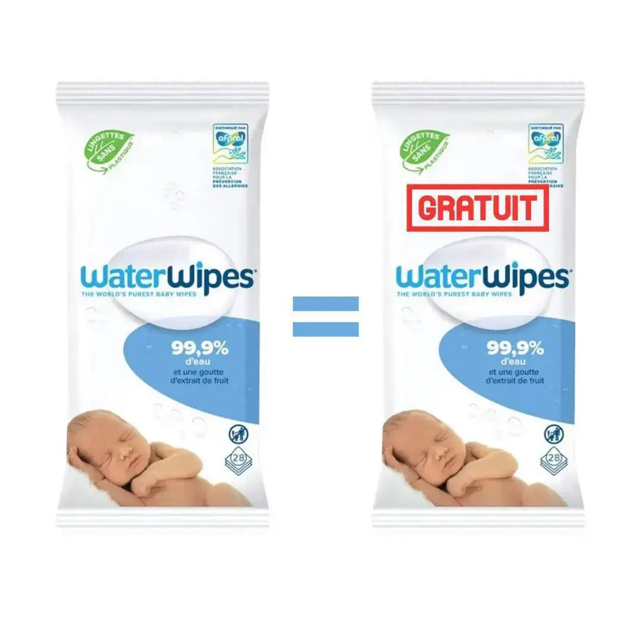 Lingettes Bébé WaterWipes x28 x 2 - WaterWipes - Hygiène et Soin pour bébé Maroc -www.babyboss.ma