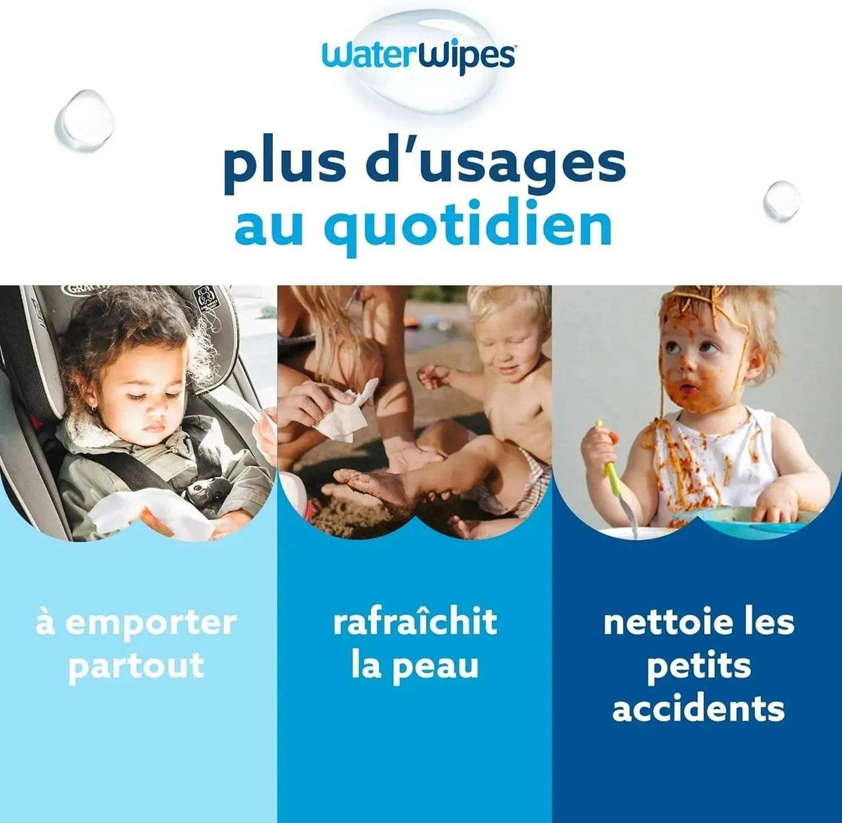 مجموعة مناديل مبللة للأطفال من ووتر وايبس، 4 × 60 - BABYBOSS
