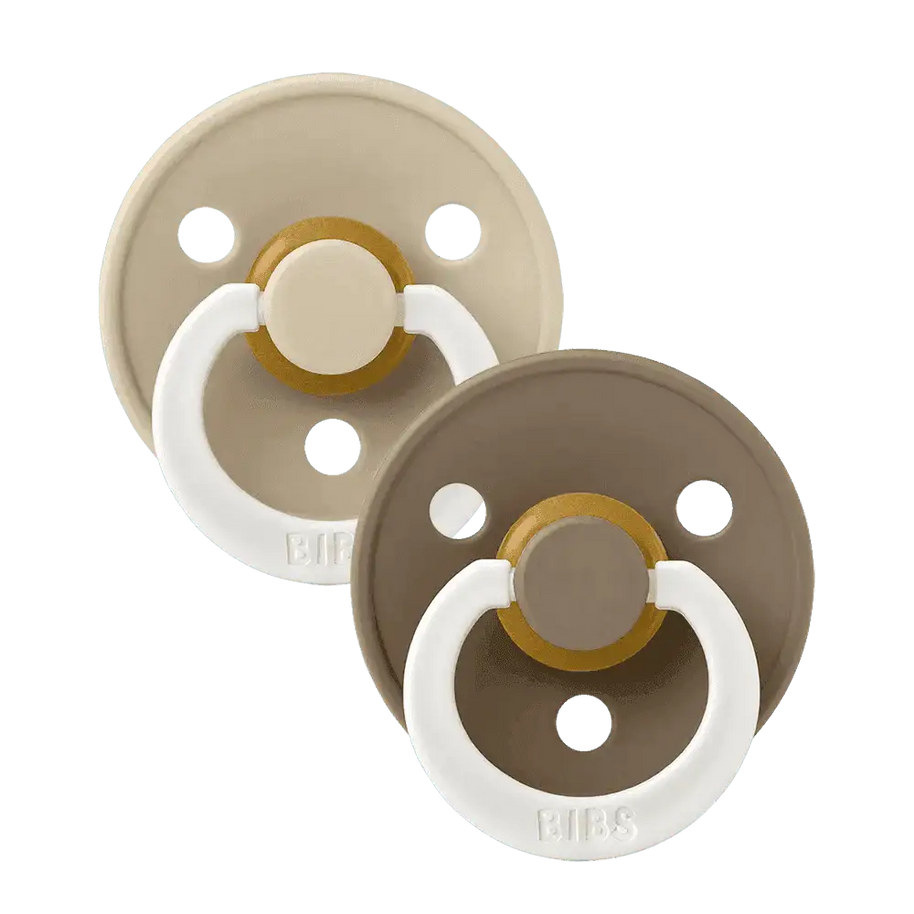 Lot de 2 Sucettes Bibs GLOW - Vanilla/Dark Oak - Bibs - Sucettes pour bébé Maroc -www.babyboss.ma
