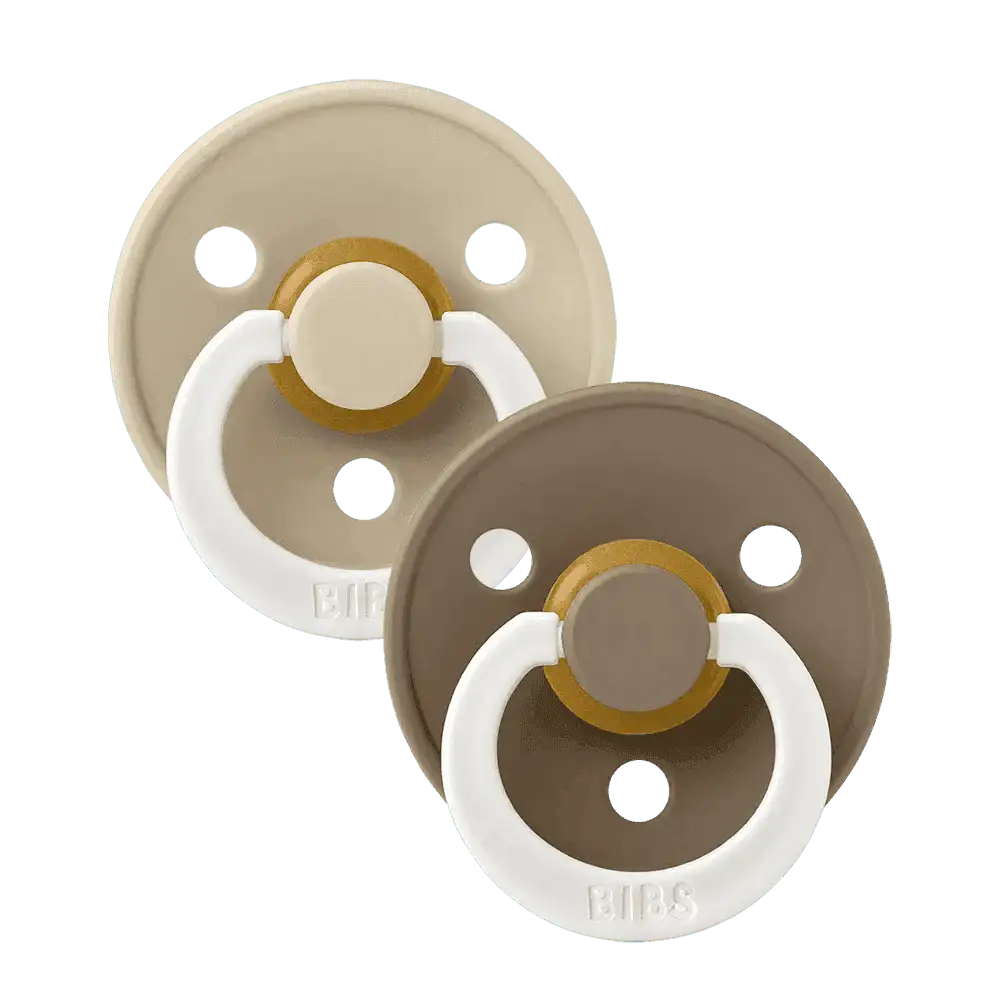 Lot de 2 Sucettes Bibs GLOW - Vanilla/Dark Oak - Bibs - Sucettes pour bébé Maroc -www.babyboss.ma