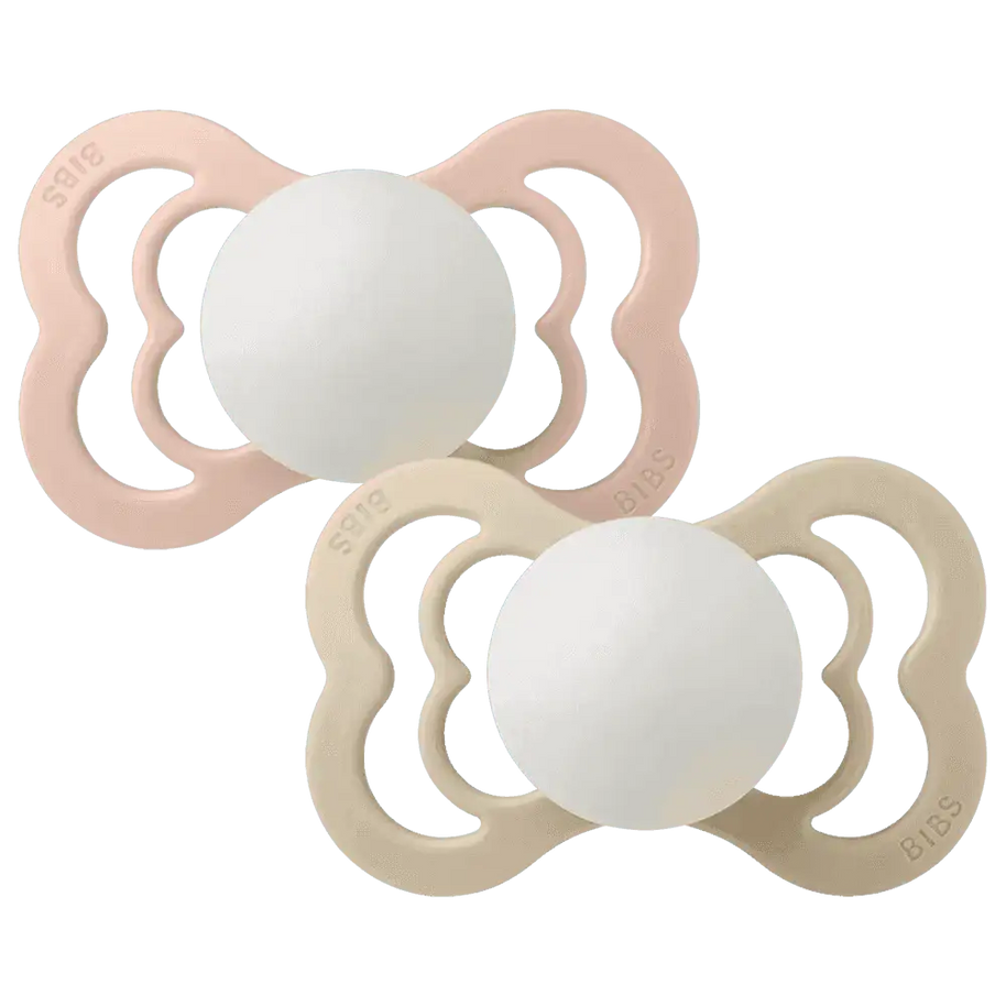 Lot de 2 Sucettes Bibs Supreme GLOW - Blush/Vanilla - Bibs - Sucettes pour bébé Maroc -www.babyboss.ma