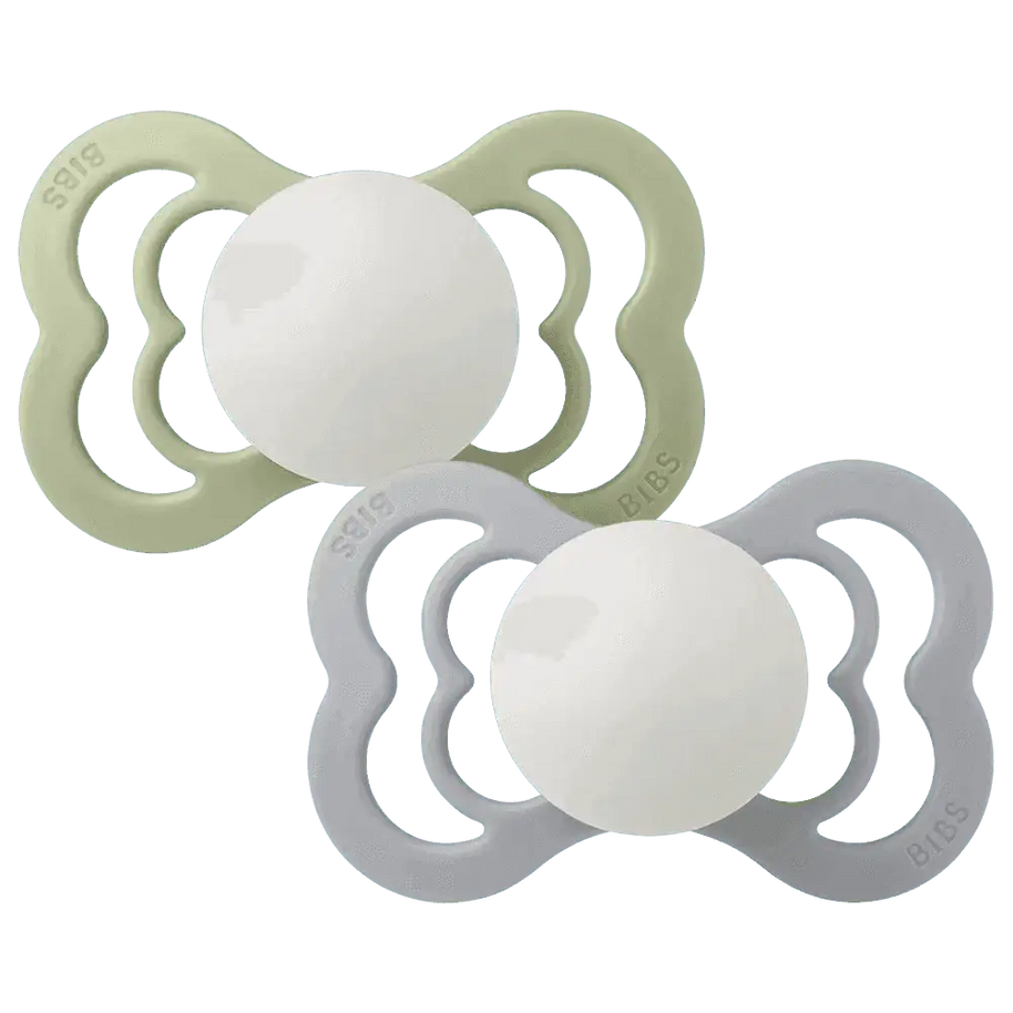 Lot de 2 Sucettes Bibs Supreme GLOW - Sage/Cloud - Bibs - Sucettes pour bébé Maroc -www.babyboss.ma