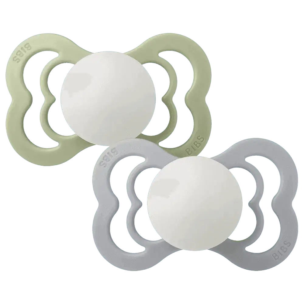 Lot de 2 Sucettes Bibs Supreme GLOW - Sage/Cloud - Bibs - Sucettes pour bébé Maroc -www.babyboss.ma