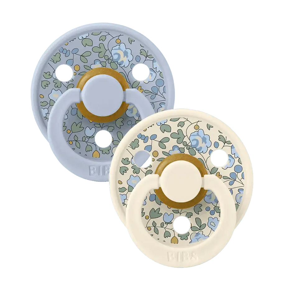 Lot de 2 Sucettes Bibs x LIBERTY - Eloise - Dusty Blue Mix - Bibs - Pacifier pour bébé Maroc -www.babyboss.ma