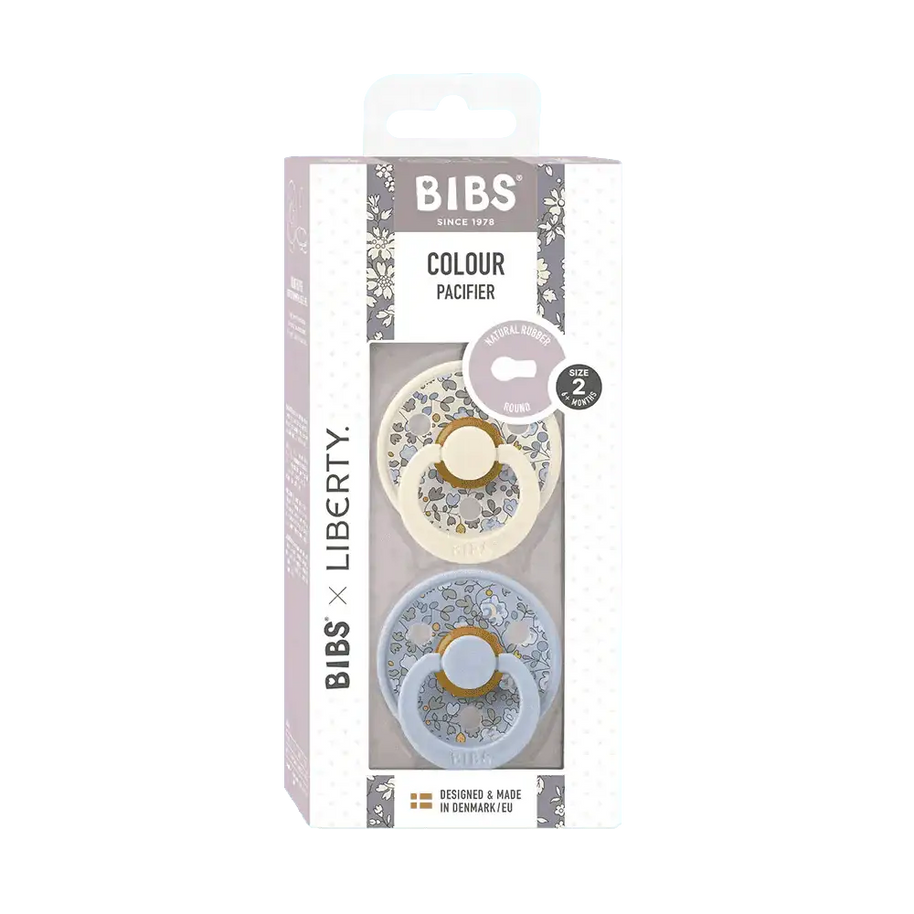 Lot de 2 Sucettes Bibs x LIBERTY - Eloise - Dusty Blue Mix - Bibs - Pacifier pour bébé Maroc -www.babyboss.ma