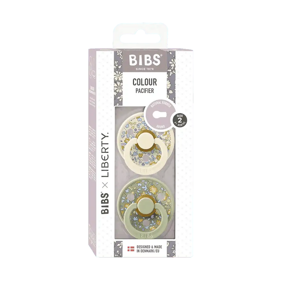 Lot de 2 Sucettes Bibs x LIBERTY - Eloise - Sage Mix - Bibs - Pacifier pour bébé Maroc -www.babyboss.ma