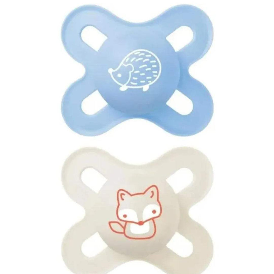 Lot de 2 Sucettes MAM original Start 0-2 mois - Garçon Bleu - biege - MAM - Sucettes pour bébé Maroc -www.babyboss.ma