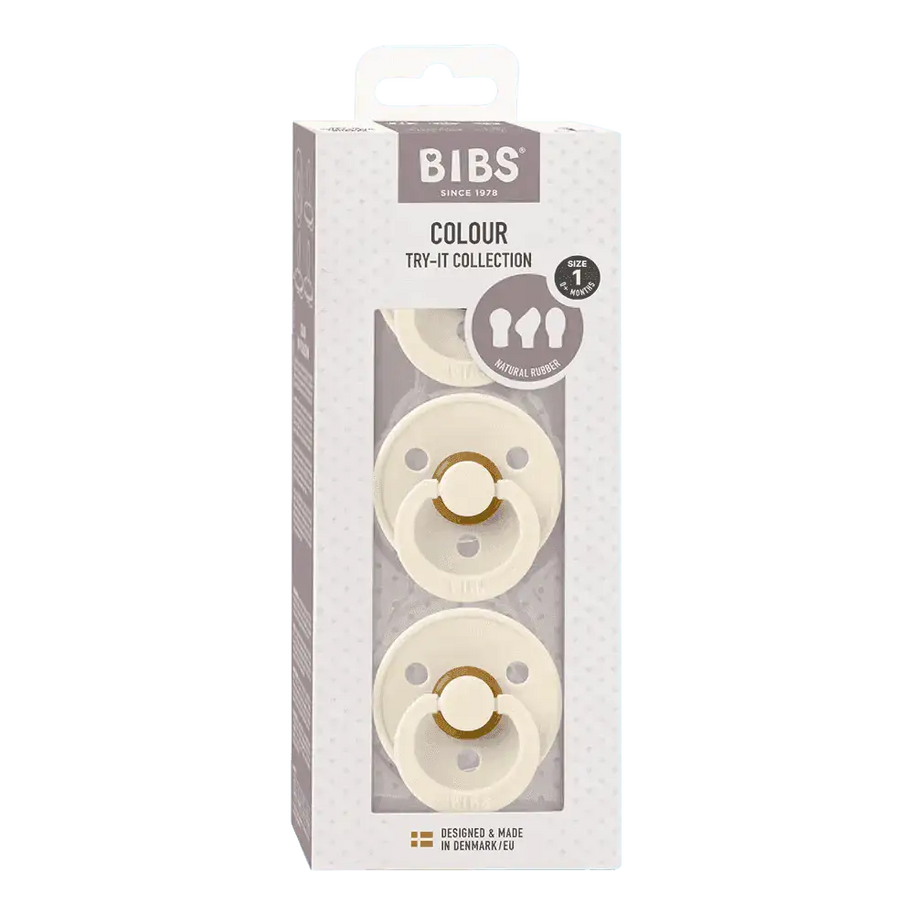 Lot de 3 Sucettes Bibs New Baby Try-It Collection - Ivory - Bibs - Sucettes pour bébé Maroc -www.babyboss.ma