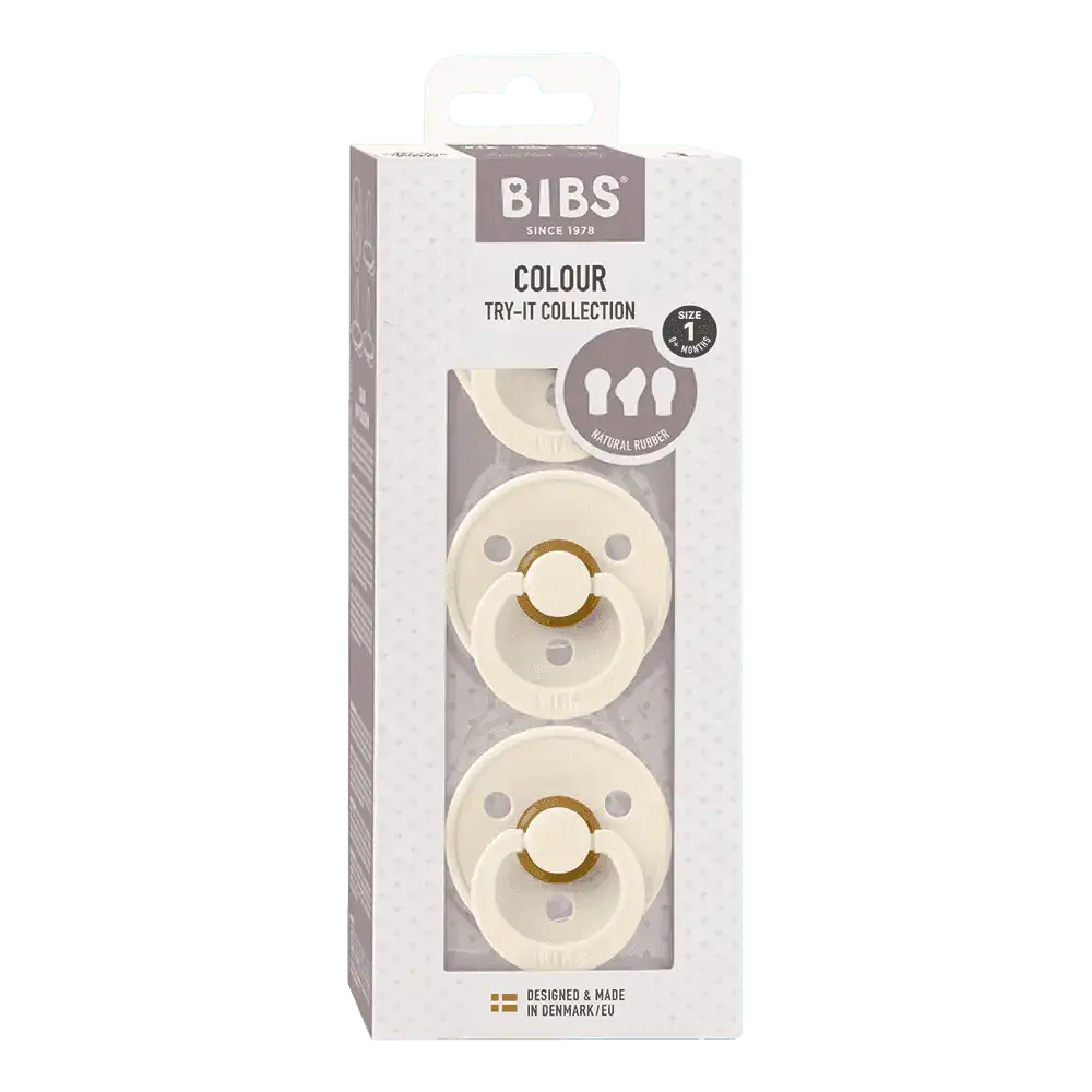 Lot de 3 Sucettes Bibs New Baby Try-It Collection - Ivory - Bibs - Sucettes pour bébé Maroc -www.babyboss.ma