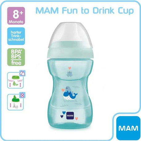 Mam fun to drink cup 270ml bleu 8mois+ - MAM - pour bébé Maroc -www.babyboss.ma