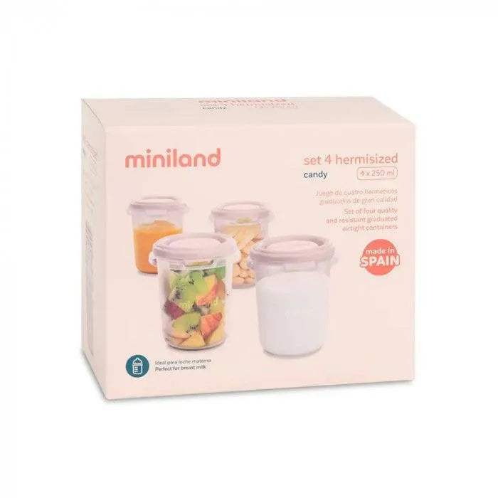 Miniland Set 4 pots de conservation Candy - Miniland - pour bébé Maroc -www.babyboss.ma