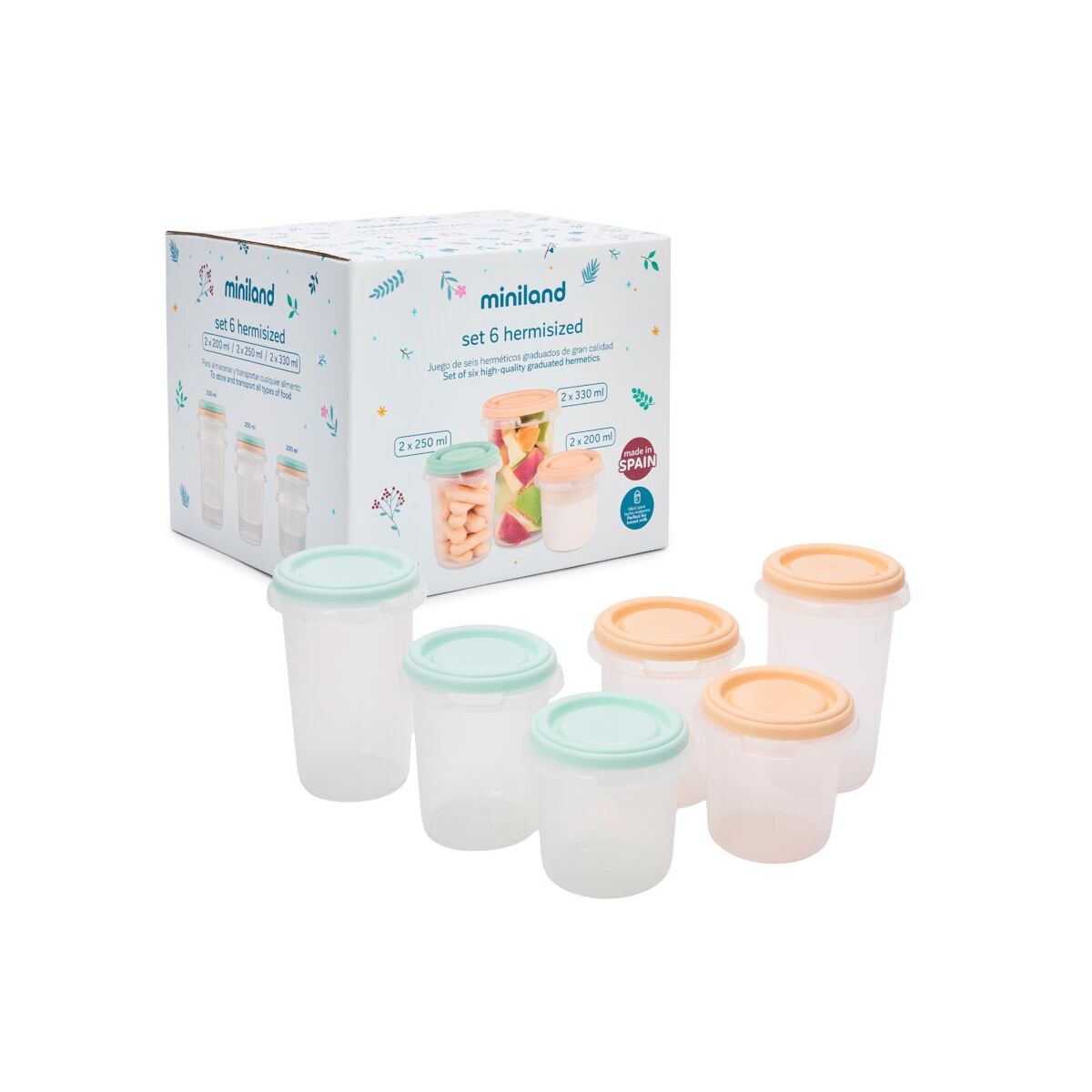 Miniland Set 6 pots de conservation Dreamland