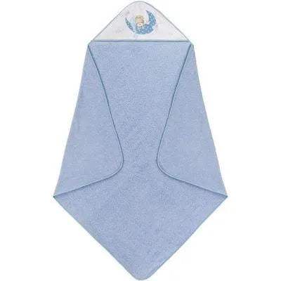 Nterbaby serviette 100cm×100cm avec bavoir bleu - Interbaby - Serviette pour bébé Maroc -www.babyboss.ma