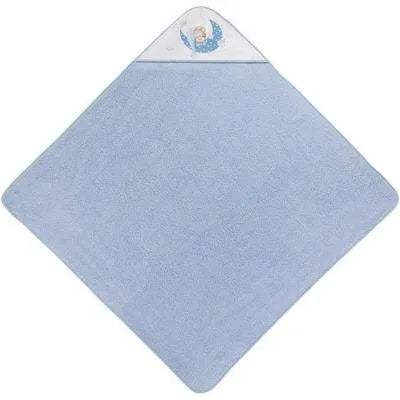 Nterbaby serviette 100cm×100cm avec bavoir bleu - Interbaby - Serviette pour bébé Maroc -www.babyboss.ma