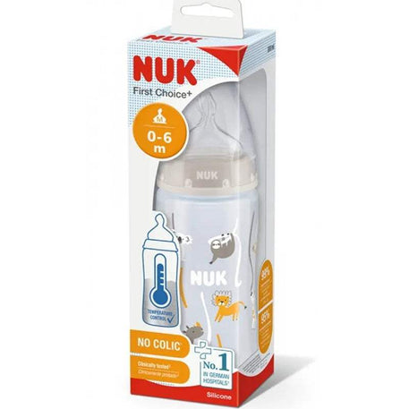 Nuk Biberon first choice 300ml tétine en silicone 0-6 mois - Beige - NUK - pour bébé Maroc -www.babyboss.ma