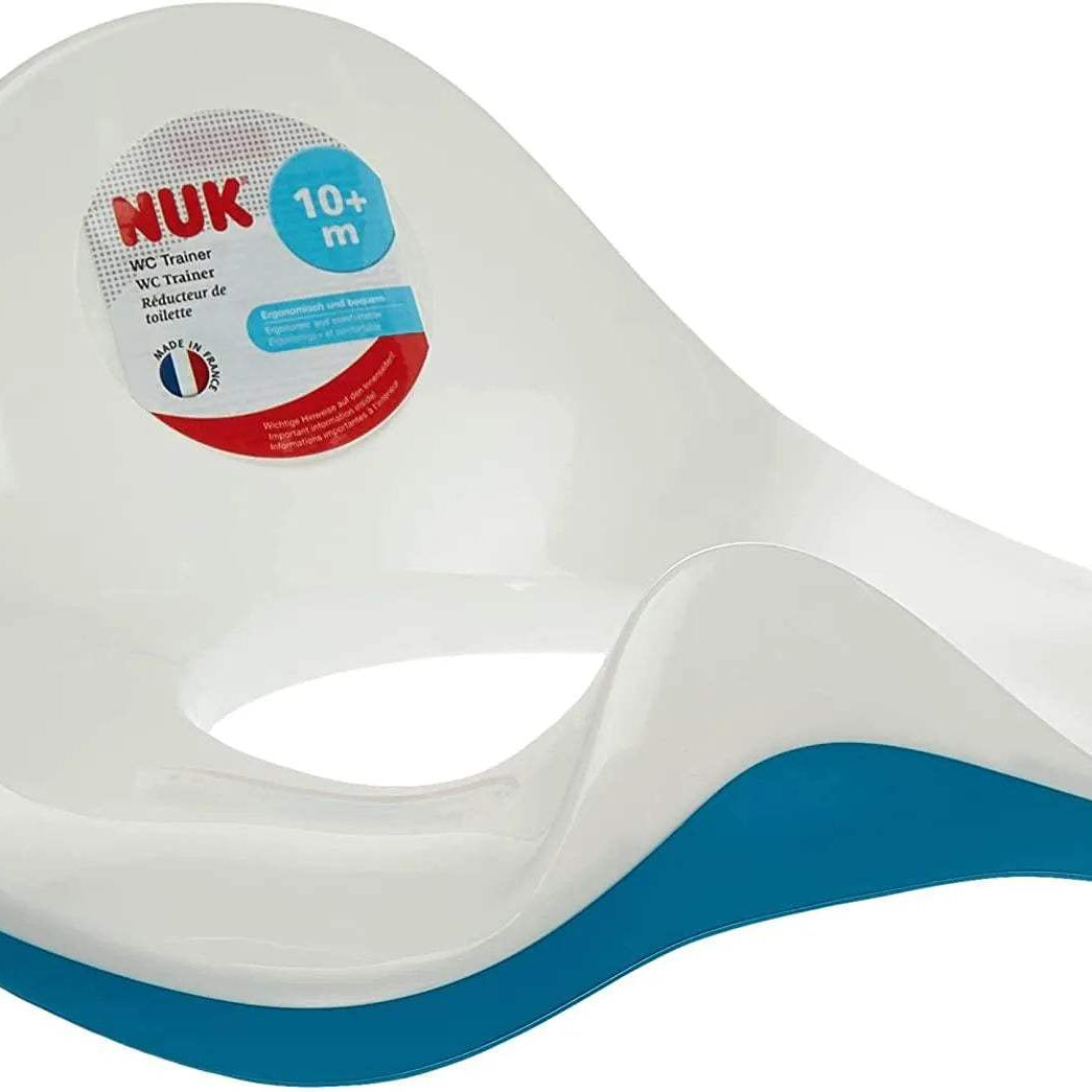 NUK WC Trainer réducteur de toilette pour enfant, de forme ergonomique, sûr et confortable, avec protection contre les éclaboussures - BLEU - NUK - pour bébé Maroc -www.babyboss.ma