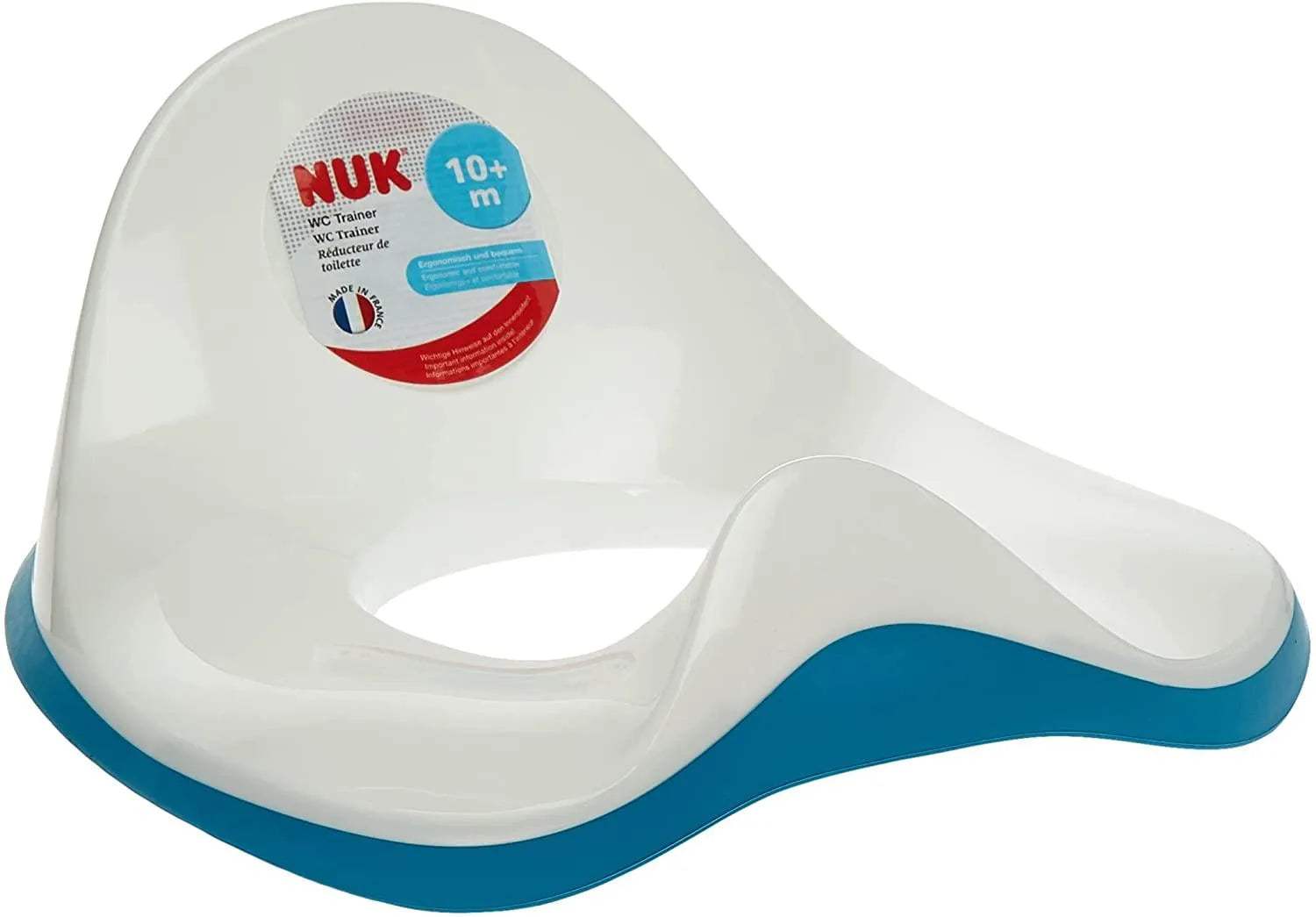 NUK WC Trainer réducteur de toilette pour enfant, de forme ergonomique, sûr et confortable, avec protection contre les éclaboussures - BLEU - NUK - pour bébé Maroc -www.babyboss.ma