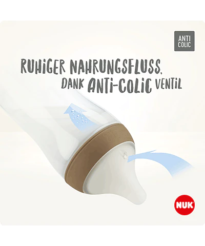 Biberon NUK Perfect Match avec tétine en silicone souple 150 ml - Gris