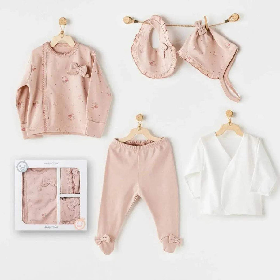 Pack naissance andywawa 5 pièce 100% cotton - Andywawa - pour bébé Maroc -www.babyboss.ma