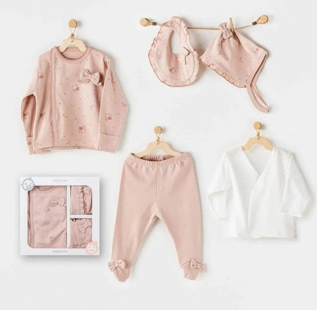 Pack naissance andywawa 5 pièce 100% cotton - Andywawa - pour bébé Maroc -www.babyboss.ma