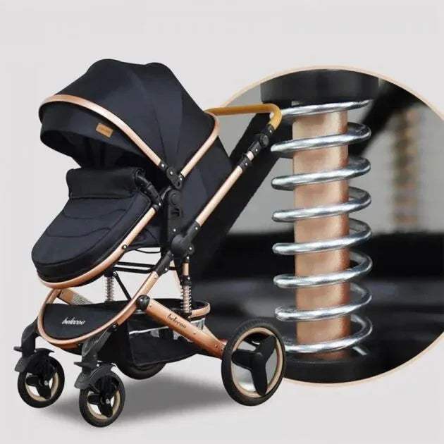 Pack poussette de Luxe 3 en 1 Noir – Belecoo - BELECOO - Poussettes pour bébés pour bébé Maroc -www.babyboss.ma
